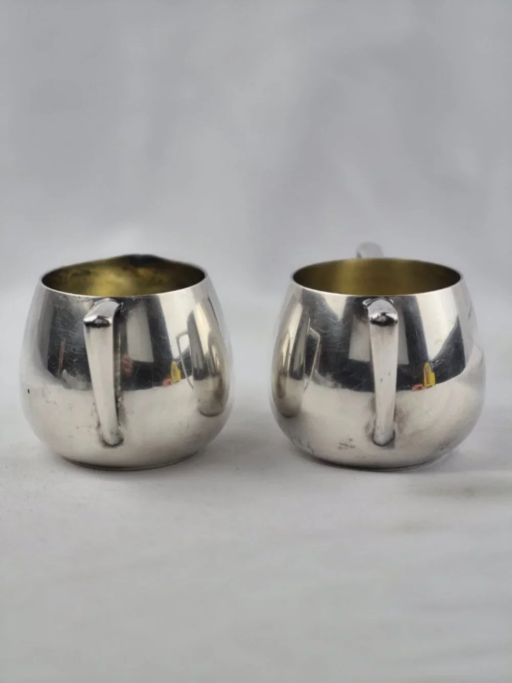 Mid Century Empire Crafts Quadruple Silver Plated Creamer & Sugar Bowl Set